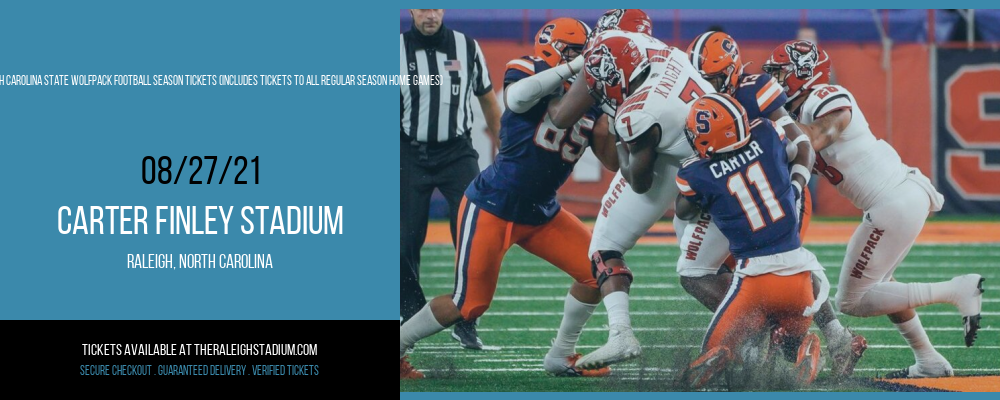 2021 North Carolina State Wolfpack Football Season Tickets (Includes Tickets To All Regular Season Home Games) at Carter Finley Stadium tickets 2021 North Carolina State Wolfpack Football Season Tickets (Includes Tickets To All Regular Season Home Games) at Carter Finley Stadium